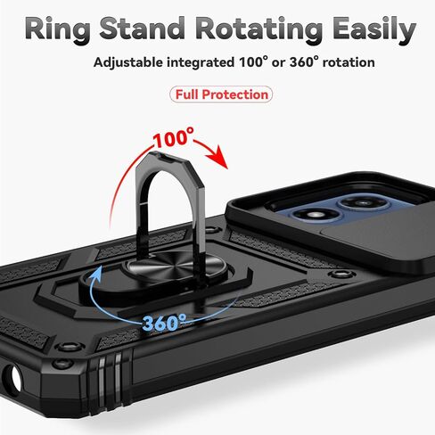 for Moto G 5G 2024 Case,with Screen Protectors and Camera Cover,[Military Grade] 16ft.Drop Tested Cover with Magnetic Kickstand Protective Case for Motorola G 5G 2024, Blue in Kuwait