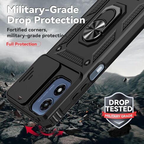 for Moto G 5G 2024 Case,with Screen Protectors and Camera Cover,[Military Grade] 16ft.Drop Tested Cover with Magnetic Kickstand Protective Case for Motorola G 5G 2024, Blue in Kuwait