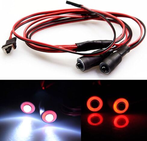 موهيرو 2 مصابيح LED عيون الملاك وعيون الشيطان مصابيح أمامية LED لمصابيح أمامية للسيارات الزاحفة موديل 1/10 RC (أحمر + أبيض، 10 مم) in Saudi Arabia