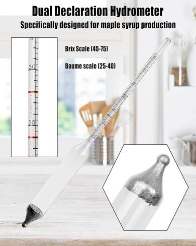 مجموعة أكواب اختبار مقياس كثافة شراب القيقب من NTSUMI، مجموعة كثافة شراب القيقب مناسبة لاختبار صنع حلوى السكر وشراب القيقب، طقم شراب القيقب من الفولاذ المقاوم للصدأ مع فرشاة تنظيف in Kuwait