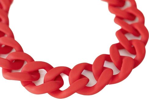 Matte Acrylic Resin Chunky Chain Link Statement Necklace (Turquoise) in Kuwait