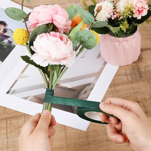 KALIONE 1/2 Inch Floral Tapes Flower Tape Florist Wraps for Bouquet Stem Wrapping, 30 Yard Floral Tape Flowers Making Craft Projects, Florist Tape Floral Arranging Craft Wedding Bouquet(Green) in Saudi Arabia