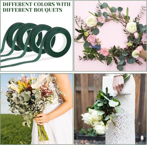 KALIONE 1/2 Inch Floral Tapes Flower Tape Florist Wraps for Bouquet Stem Wrapping, 30 Yard Floral Tape Flowers Making Craft Projects, Florist Tape Floral Arranging Craft Wedding Bouquet(Green) in Saudi Arabia