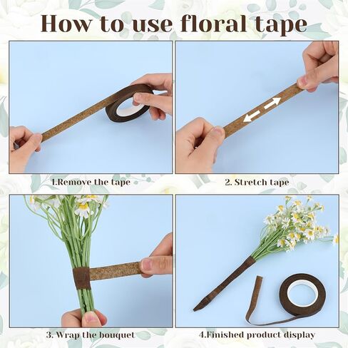 KALIONE 1/2 Inch Floral Tapes Flower Tape Florist Wraps for Bouquet Stem Wrapping, 30 Yard Floral Tape Flowers Making Craft Projects, Florist Tape Floral Arranging Craft Wedding Bouquet(Green) in Saudi Arabia