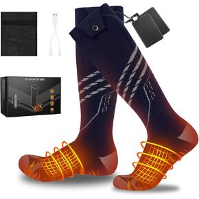 Heated Socks for Men/Women Rechargeable Heated Socks with 5000mAh/5V Battery, 4 Heating Levels for Winter, Hunting, Camping, Hiking, Fishing, Outdoor Activities in Saudi Arabia