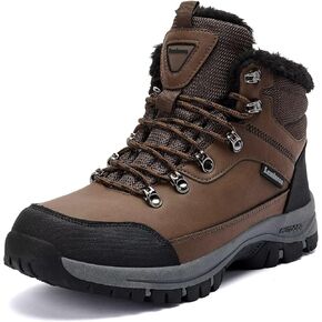 Mens Snow Boots Anti-Slip Winter Boot Fur Lined Hiking Boots Water Resistant Outdoor Warm Comfort Camping Backpacking Shoes in Kuwait