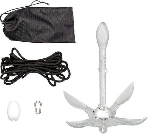 munirater Folding Anchor Set 3.2kg White Replacement for Small Boats Kayaks Canoe Paddle Boards in Saudi Arabia