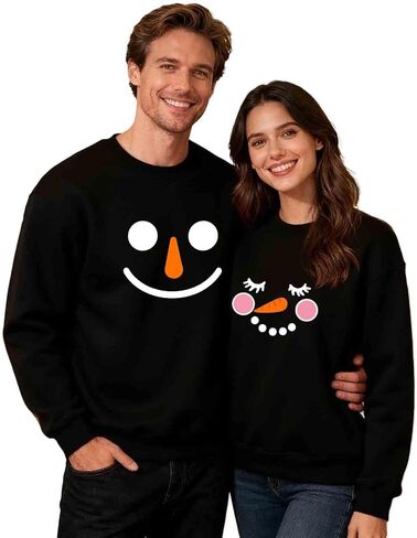 Matching Christmas Sweatshirts For Couples Funny Xmas Holiday Shirt Husband And Wife Pullover Outfits Mom Dad Clothes in Saudi Arabia