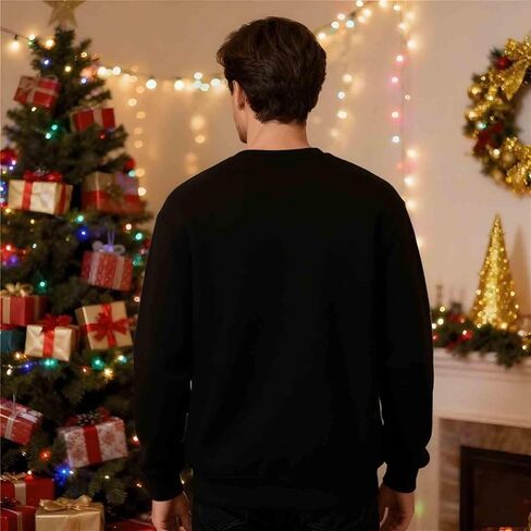 Matching Christmas Sweatshirts For Couples Funny Xmas Holiday Shirt Husband And Wife Pullover Outfits Mom Dad Clothes in Saudi Arabia