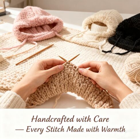 قبعة صغيرة 3 في 1 للنساء، بالاكلافا للشتاء، قبعات محبوكة باردة وشاح بقلنسوة مقاوم للرياح، سميكة مبطنة بالقطيفة in Kuwait