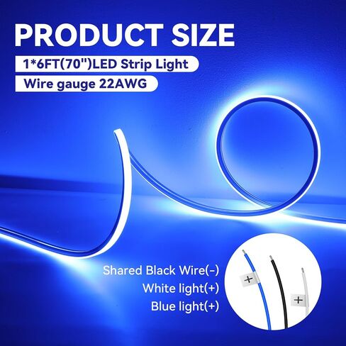 أضواء شريط القارب LED 12 فولت أبيض وأزرق ثنائي اللون مصباح LED عائم بحري. إضاءة سطح السفينة الداخلية للقارب المقاوم للماء لليخوت العائمة لصيد الأسماك ليلاً (70 بوصة) in Kuwait