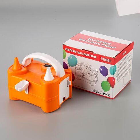 IDAODAN Electric Balloon Pump, Portable Electric Balloon Blower Machine Balloon Air Pump Dual Nozzle Rose Red 110V 400W Balloon Inflator for Party Decorations in Saudi Arabia