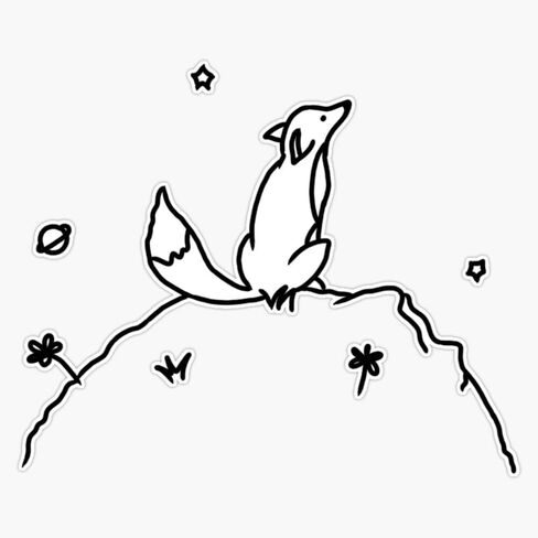 The Little Prince's Fox Bumper Sticker Vinyl Decal 5" in Saudi Arabia