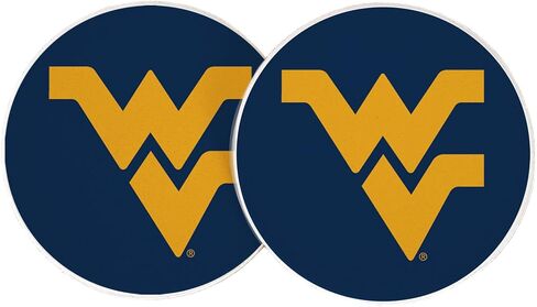 Desert Cactus West Virginia University Car Accessories WVU Mountaineers Absorbent Sandstone Cup Coasters Licensed Product Set of 2 (Design A) in Saudi Arabia