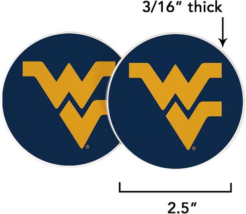 Desert Cactus West Virginia University Car Accessories WVU Mountaineers Absorbent Sandstone Cup Coasters Licensed Product Set of 2 (Design A) in Saudi Arabia