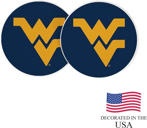 Desert Cactus West Virginia University Car Accessories WVU Mountaineers Absorbent Sandstone Cup Coasters Licensed Product Set of 2 (Design A) in Saudi Arabia