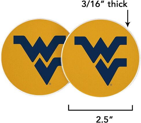 Desert Cactus West Virginia University Car Accessories WVU Mountaineers Absorbent Sandstone Cup Coasters Licensed Product Set of 2 (Design A) in Saudi Arabia
