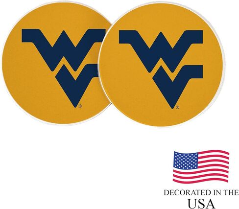 Desert Cactus West Virginia University Car Accessories WVU Mountaineers Absorbent Sandstone Cup Coasters Licensed Product Set of 2 (Design A) in Saudi Arabia