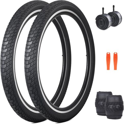 MEGHNA Bike Tire 20/26/27.5 inch Cruiser Bike Tire 20/26/27.5 x 2.2 inch Anti-Slip Foldable Replacement Grooved All Terrain Tire for BMX Mountain Bike Kids Bike Commuter Bike Hybrid Bike in Saudi Arabia