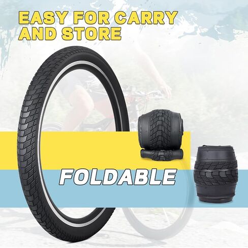 MEGHNA Bike Tire 20/26/27.5 inch Cruiser Bike Tire 20/26/27.5 x 2.2 inch Anti-Slip Foldable Replacement Grooved All Terrain Tire for BMX Mountain Bike Kids Bike Commuter Bike Hybrid Bike in Saudi Arabia