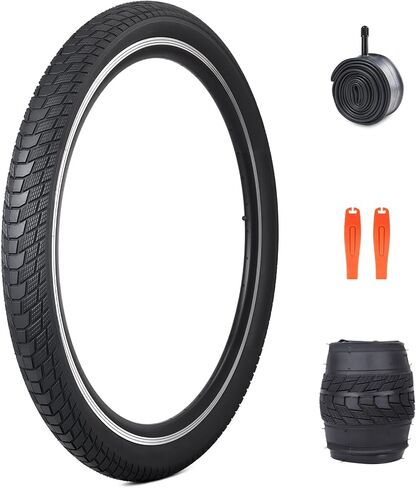 MEGHNA Bike Tire 20/26/27.5 inch Cruiser Bike Tire 20/26/27.5 x 2.2 inch Anti-Slip Foldable Replacement Grooved All Terrain Tire for BMX Mountain Bike Kids Bike Commuter Bike Hybrid Bike in Saudi Arabia