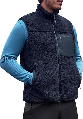 Pioneer Camp Men's Sherpa Fleece Vest Full Zip Up Winter Outerwear Vests Heavyweight Warm Cozy Fuzzy with Zipper Pockets in Saudi Arabia