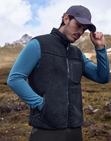 Pioneer Camp Men's Sherpa Fleece Vest Full Zip Up Winter Outerwear Vests Heavyweight Warm Cozy Fuzzy with Zipper Pockets in Saudi Arabia