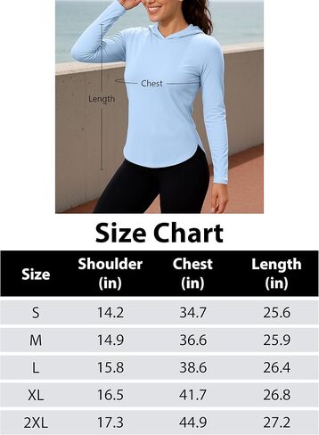 Women's Sun Protection Shirt UPF 50+ Long Sleeve Lightweight UV Hoodie for Women Quick Dry Workout Hiking Tops for Women in Saudi Arabia