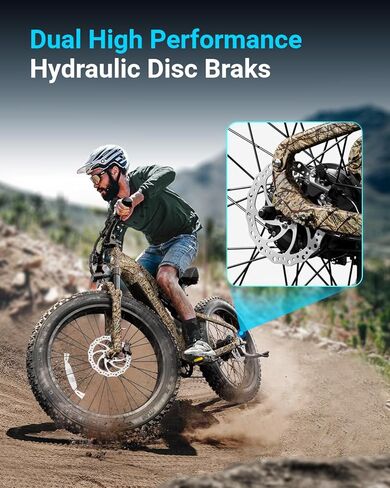 PUCKIPUPPY دراجة كهربائية للبالغين 1350 واط ترقية الذروة، 48 فولت 20 أمبير بطارية Ebike، 26 بوصة إطار عريض دراجة جبلية كهربائية كاملة التعليق، نطاق 80 ميل، 28 ميل في الساعة، 8 سرعات، مستشعر عزم الدوران، لابرادور برو in Kuwait