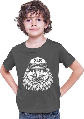 Go All Out Eagle Wearing 215 Hat and Sunglasses Mens Toddler Women Youth T-Shirt in Saudi Arabia