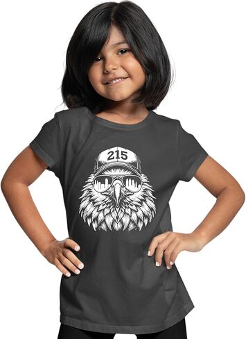 Go All Out Eagle Wearing 215 Hat and Sunglasses Mens Toddler Women Youth T-Shirt in Saudi Arabia