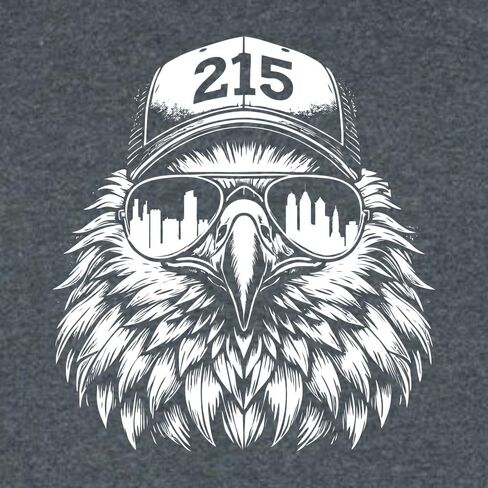 Go All Out Eagle Wearing 215 Hat and Sunglasses Mens Toddler Women Youth T-Shirt in Saudi Arabia