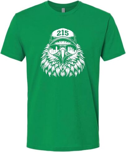 Go All Out Eagle Wearing 215 Hat and Sunglasses Mens Women Deluxe Soft T-Shirt in Saudi Arabia