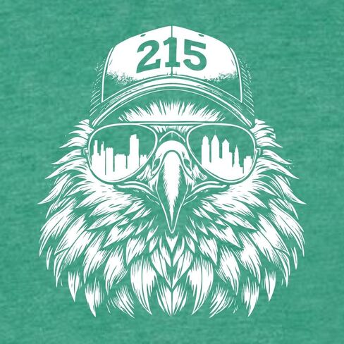 Go All Out Eagle Wearing 215 Hat and Sunglasses Mens Women Deluxe Soft T-Shirt in Saudi Arabia