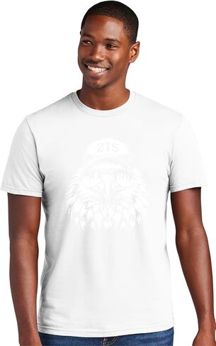 Go All Out Eagle Wearing 215 Hat and Sunglasses Mens Women Deluxe Soft T-Shirt in Saudi Arabia