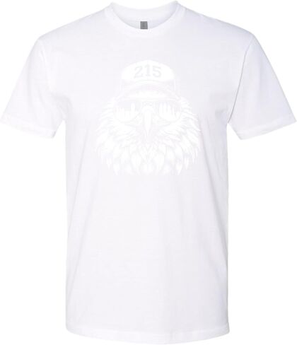 Go All Out Eagle Wearing 215 Hat and Sunglasses Mens Women Deluxe Soft T-Shirt in Saudi Arabia