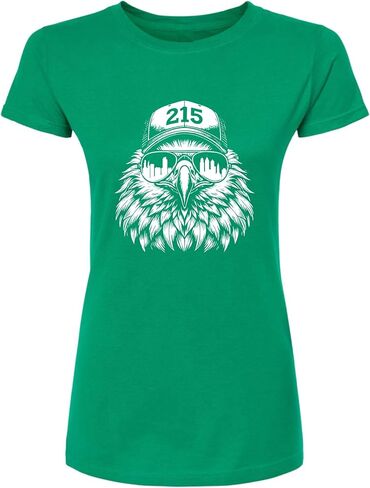 Go All Out Eagle Wearing 215 Hat and Sunglasses Mens Women Deluxe Soft T-Shirt in Saudi Arabia