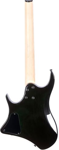 جيتار كهربائي بدون رأس من Redid مكون من 6 أوتار من خشب الماهوجني وطبقة علوية من خشب الورد ورقبة القيقب وخشب الورد ومقياس 24 فريتس مقاس 25.5 بوصة، التقاطات همبوكر، جيتار السفر مع حقيبة أزعج (أخضر) in Kuwait