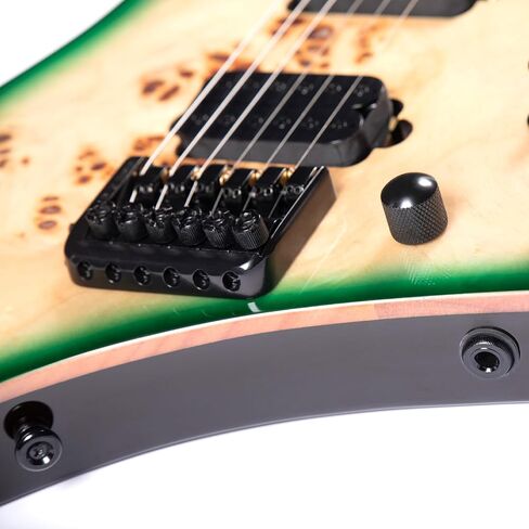 جيتار كهربائي بدون رأس من Redid مكون من 6 أوتار من خشب الماهوجني وطبقة علوية من خشب الورد ورقبة القيقب وخشب الورد ومقياس 24 فريتس مقاس 25.5 بوصة، التقاطات همبوكر، جيتار السفر مع حقيبة أزعج (أخضر) in Kuwait