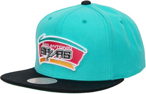 Mitchell & Ness San Antonio Spurs NBA Team 2-Tone 2.0 HWC Snapback Hat Cap Turquoise in Saudi Arabia