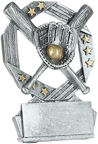 Decade Awards Personalized Baseball Trophy - Engraved Softball Award - Hero of The Diamond - Grand Slam Hexa Star Trophy - Customize Now (4.75 Inch) in Saudi Arabia