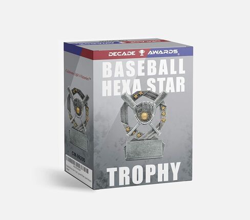 Decade Awards Personalized Baseball Trophy - Engraved Softball Award - Hero of The Diamond - Grand Slam Hexa Star Trophy - Customize Now (4.75 Inch) in Saudi Arabia