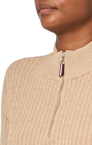 بلوفر نسائي من Tommy Hilfiger مقاس 1/4 بسحاب ورقبة وهمية in Saudi Arabia