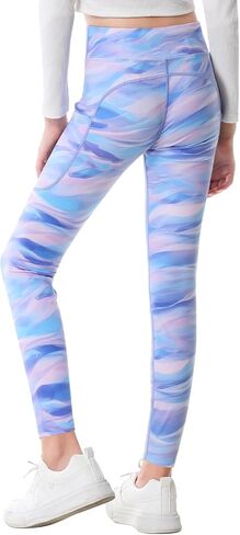 Girls Fleece Lined Leggings Youth Warm Yoga Pants with Pockets High Waist Kids Winter Athletic Leggings Running Dance in Saudi Arabia