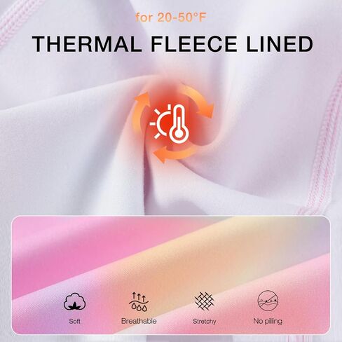 Girls Fleece Lined Leggings Youth Warm Yoga Pants with Pockets High Waist Kids Winter Athletic Leggings Running Dance in Saudi Arabia
