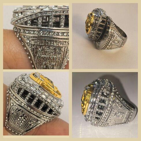 حلقة بطولة TREASURE L.A 2021 لكرة القدم RAMtm & LUXURY LEGEND سلسلة هدايا مشجعي الرياضة النادرة المنتصرة - مع مجموعة عرض العطلات في صندوق خشب الصندل in Kuwait