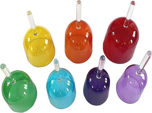 وعاء شاكرا بمقبض صلب من FMTY مع مطرقة من الخيزران وحقيبة حمل للسفر لمقبض شفاء الصوت وعاء الغناء الكريستالي الملون (برتقالي، ملاحظة D 432 هرتز) in Kuwait