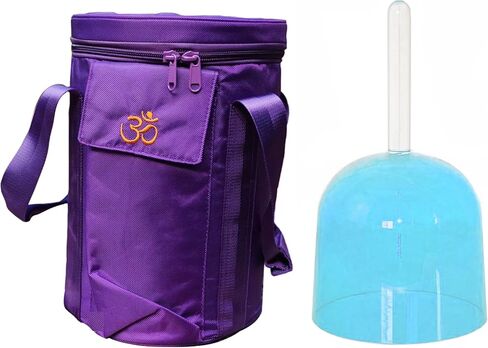 وعاء شاكرا بمقبض صلب من FMTY مع مطرقة من الخيزران وحقيبة حمل للسفر لمقبض شفاء الصوت وعاء الغناء الكريستالي الملون (برتقالي، ملاحظة D 432 هرتز) in Kuwait