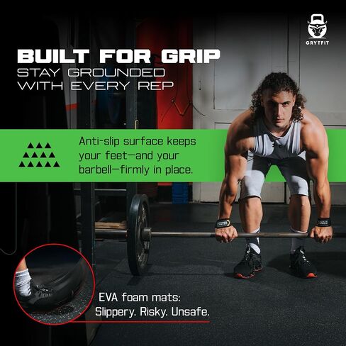Interlocking Rubber Floor Tiles 12MM – Heavy Duty 100% Rubber Gym Flooring for Home Gym, Garage, Workout Room, Equipment Mats, Indoor/Outdoor Mats, Gray Fleck 4-Pack 22.5"x22.5" in Saudi Arabia