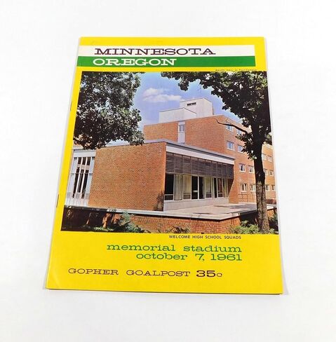 1961 Minnesota vs Oregon College Football Program 10-7-61 - College Programs in Saudi Arabia